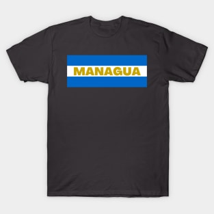 Managua City in Nicaraguan Flag Colors T-Shirt